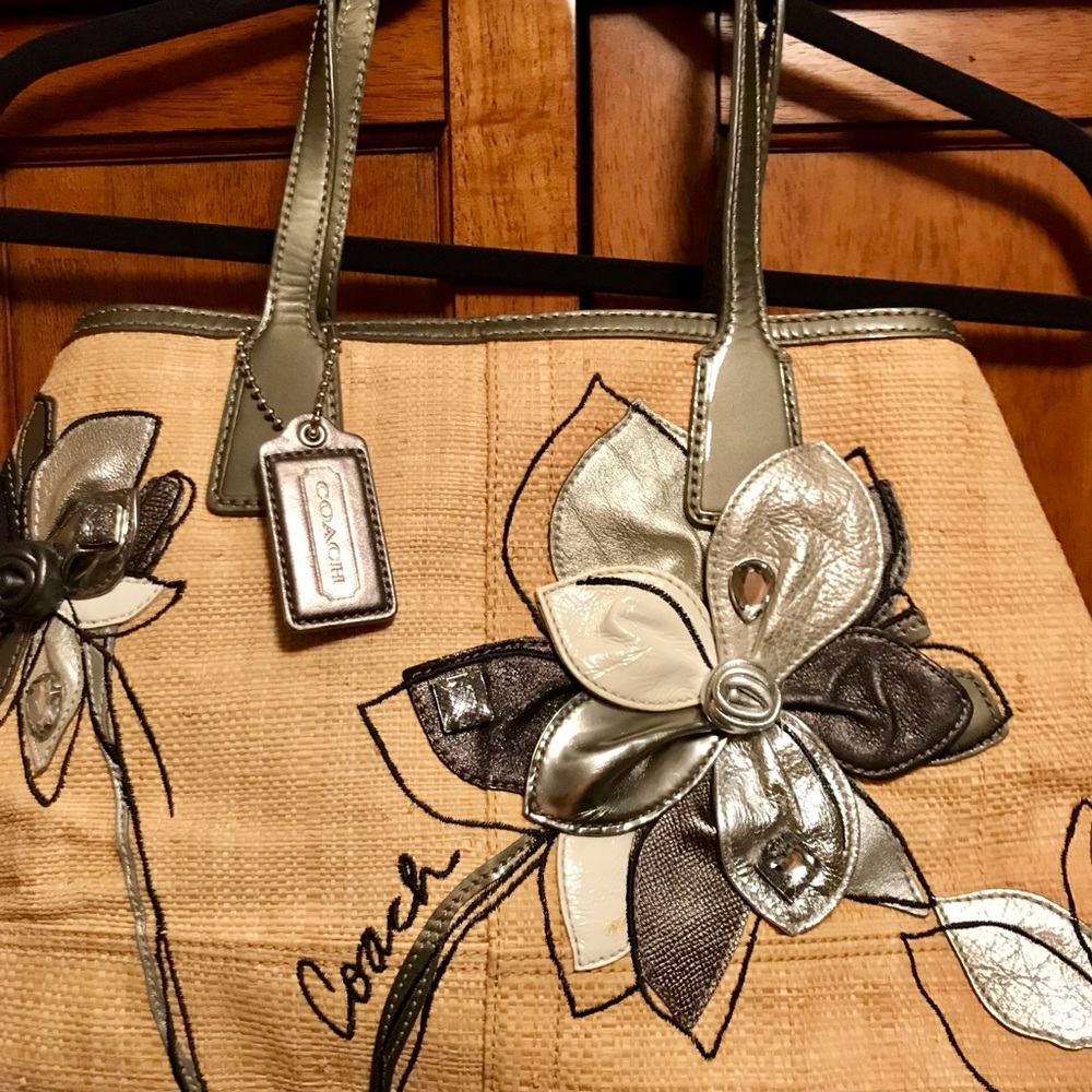 Coach Hampton Archive Straw Handbag/Tote